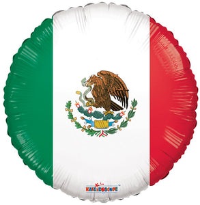 Mexican Flag Round Foil Balloon 18 in.
