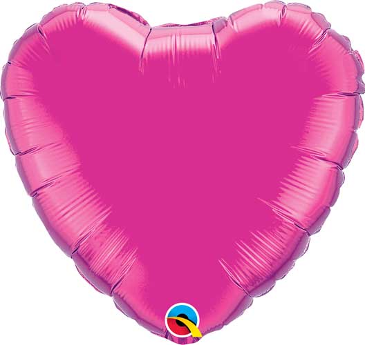 Globos de aluminio con forma de corazón sólido - 36 pulgadas, color magenta