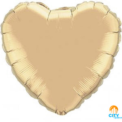 Solid Heart Foil Balloons - 9 in. (3 Pack) Matte Gold