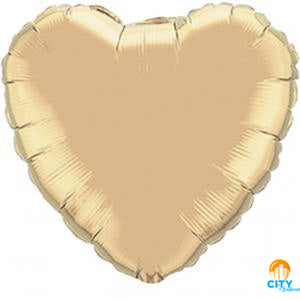 Solid Heart Foil Balloons - 9 in. (3 Pack) Matte Gold