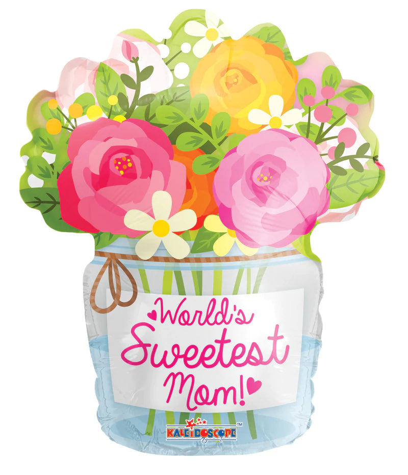 Mom Mason Jar Foil Balloon 18 in.