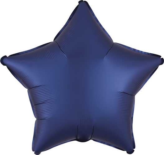 Globos de aluminio con forma de estrella, 18 pulgadas, satén azul marino de lujo