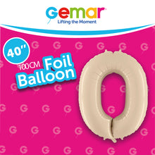 Cargar imagen en el visor de la galería, Globos con números de papel de aluminio color crema satinado (0 a 9) - 40 pulgadas