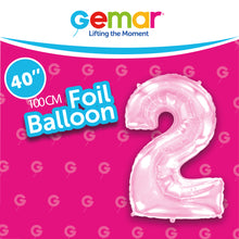 Load image into Gallery viewer, Pastel Pink Foil Number Balloons (0 to 9)