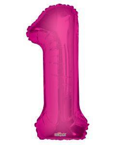 Hot Pink Foil Number Balloons (0 to 9) - 14 in.