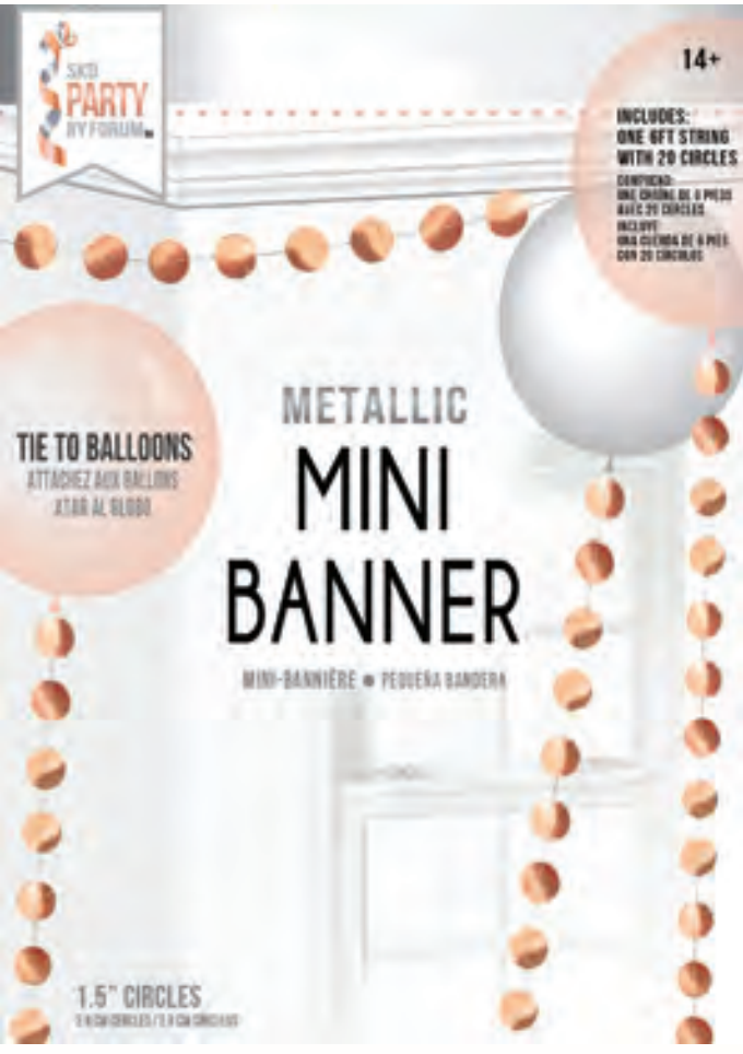 Metallic Mini Banner - 6 ft. (Choose Color)