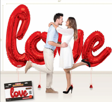 Load image into Gallery viewer, &quot;Love&quot; Script Jumbo Foil Balloon Kit  (7.5 x 4.5 ft.) - Red