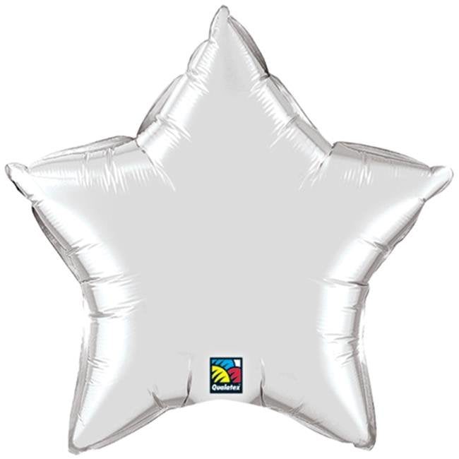 Solid Star Foil Balloon - 36 in. Silver