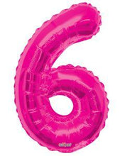 Load image into Gallery viewer, Hot Pink Foil Number Balloons (0 to 9) - 14 in.