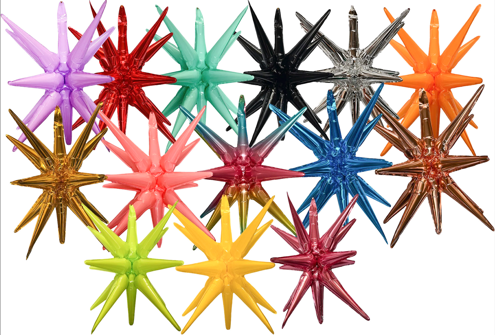 Starburst 3D Foil Balloon - Small (Choose Color)