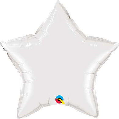 Solid Star Foil Balloon - 36 in. White