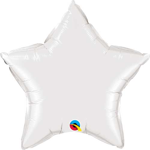 Globo de aluminio con forma de estrella sólida, 36 pulgadas, color blanco