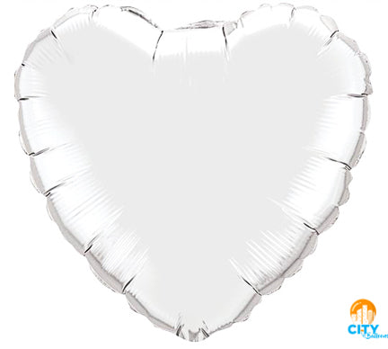 Solid Heart Foil Balloons - 9 in. (3 Pack) White