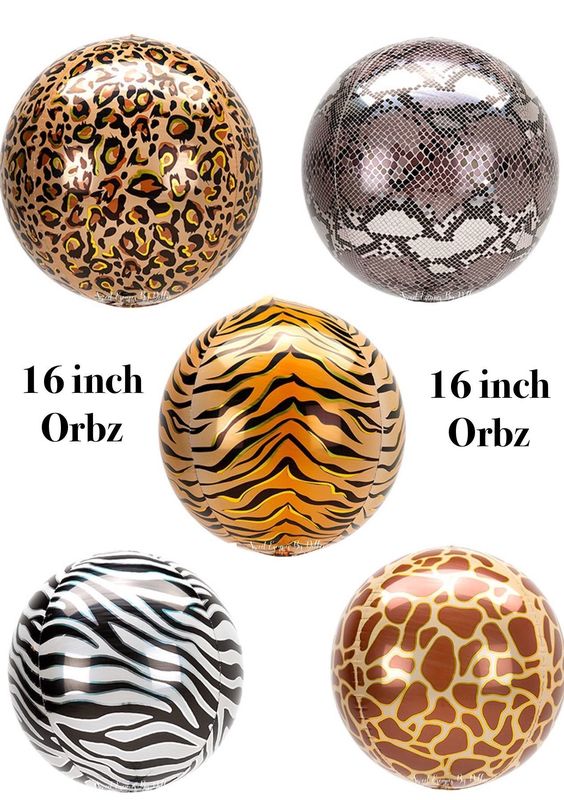 Animal Print Foil Orbz Balloon 16 in. (Choose Print)