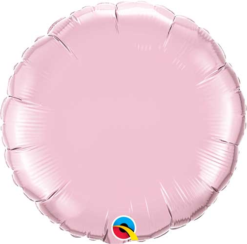 Globo redondo de aluminio sólido de 18 pulgadas - Rosa claro perlado