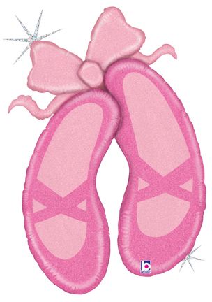 Pink Ballerina Slippers Shape Foil Balloon 40 in.