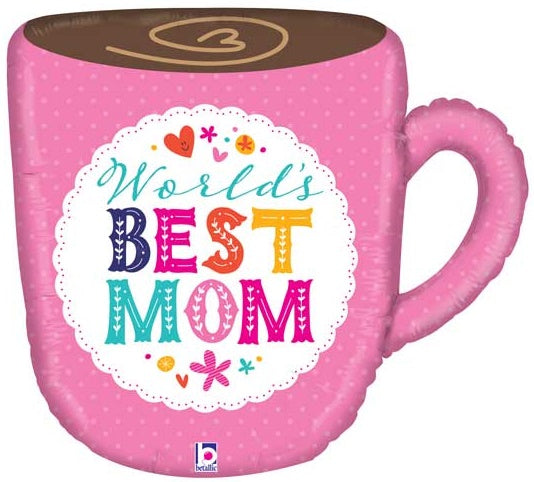 World's Best Mom Cup Shape Foil Balloon - 28 in.