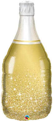 Golden Bubbly Champagne Bottle Foil Balloon 39 in.