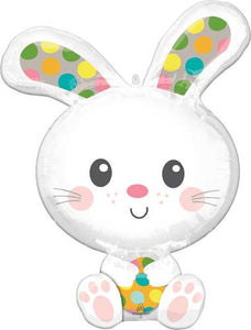 Spotted Bunny Shape Foil Balloon 29 in.