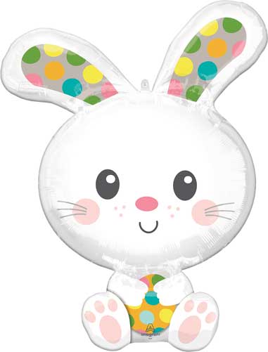 Spotted Bunny Shape Foil Balloon 29 in.