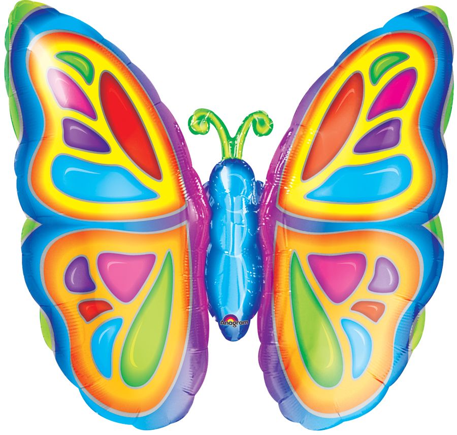 Bright Butterfly Foil Balloon 25 in.