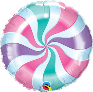 Candy Pastel Swirl Foil Balloon - 18 in