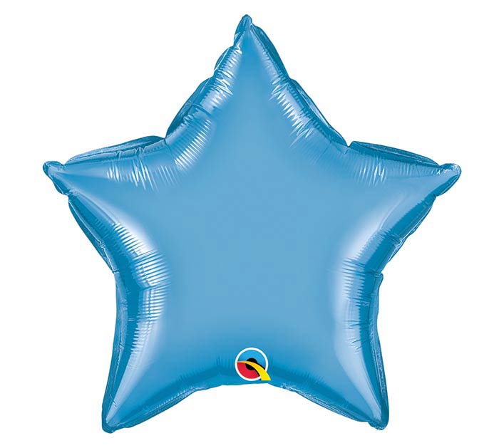 Globos de aluminio con forma de estrella, 18 pulgadas, color azul cromado