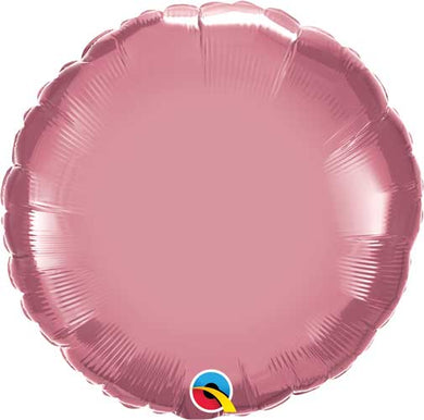 Globo redondo de aluminio sólido de 18 pulgadas - Malva cromado