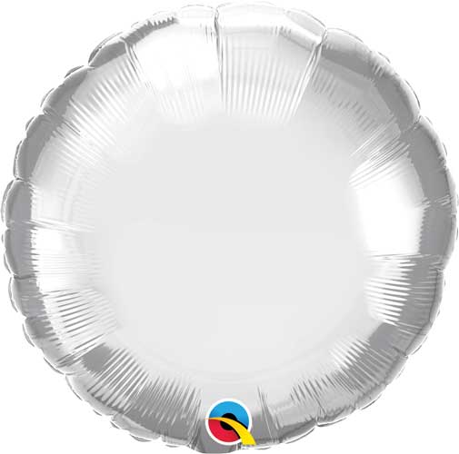 Round Solid Foil Balloon 18 in. - Chrome Silver