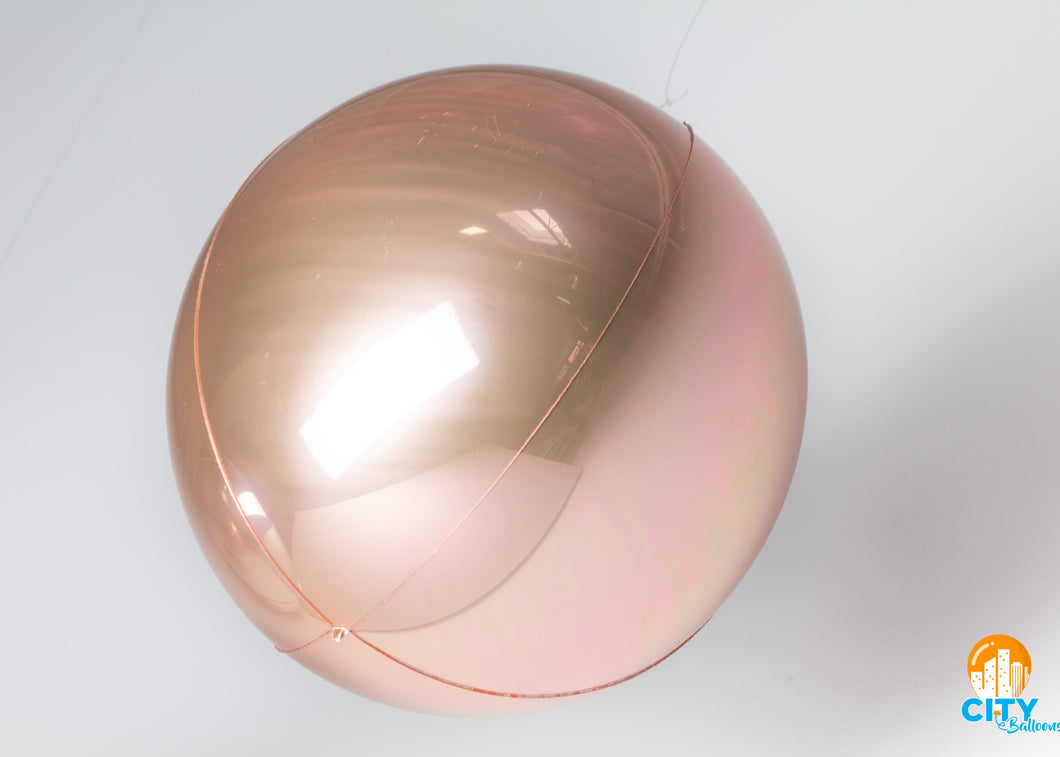 Globo de aluminio con forma de orbe, esfera de 21 pulgadas, color oro rosa