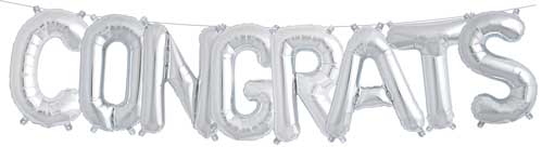 "CONGRATS" Foil  Balloon Kit (Choose Color)