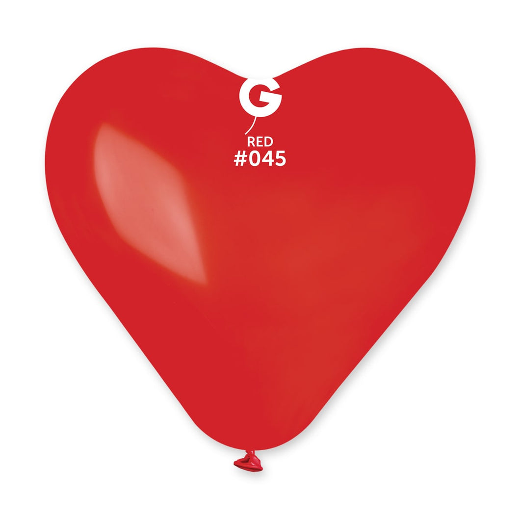 Solid Balloon Red #045 - 17 in. (Heart Shaped)
