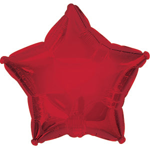 Self Sealing Star Shaped Foil Balloons - 7 in. (3 Pack) Red