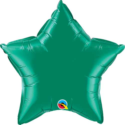 Star Shaped Foil Balloons - 18 in. Emerald Green