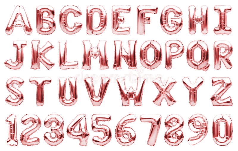 Light Pink Foil Letters (A to Z) - 14 in.