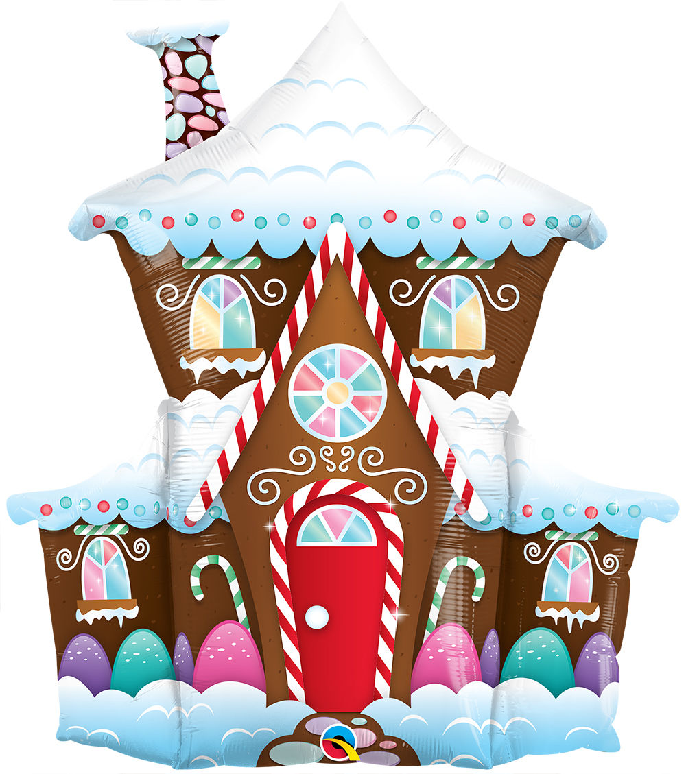 Gingerbread House Foil Balloon 37 in.