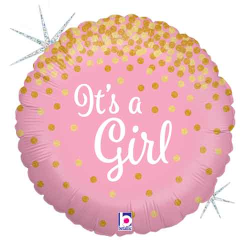 'It's a Girl' Glitter Foil Balloon - Holographic - 18 in.