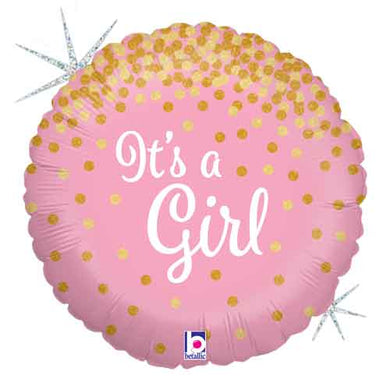 'It's a Girl' Glitter Foil Balloon - Holographic - 18 in.