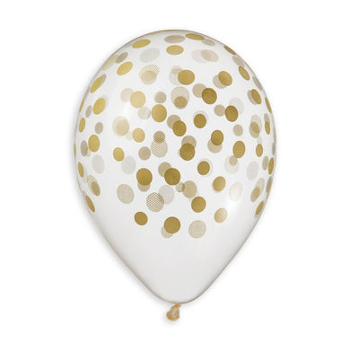 Confetti Solid Balloon Clear-Gold 13 in.