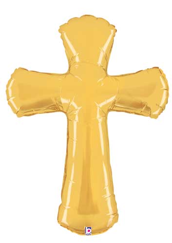 Gold Cross Shape Foil Balloon 44 in.