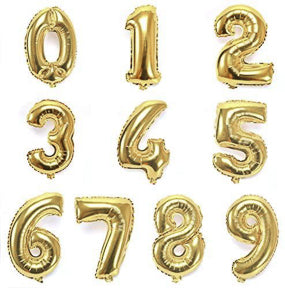 Gold Foil Number Balloons (0 to 9) - 14 in.