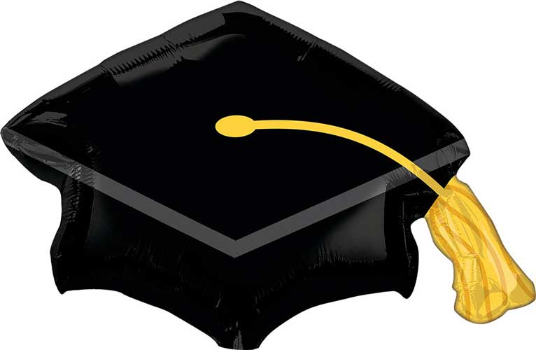 Grad Cap Shape Foil Balloon 31 in.