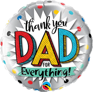 Thank You Dad For Everything Round Foil Balloon 18 in.