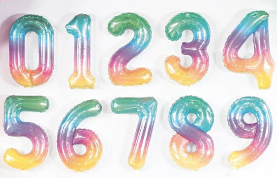 Jelli Ombre Foil Number Balloons (0 to 9) - 16 in.