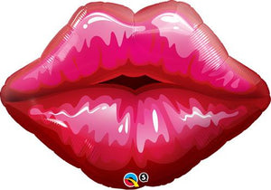 Red Kissy Lips Foil Balloon 30 in.