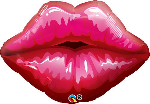 Red Kissy Lips Foil Balloon 14 in.