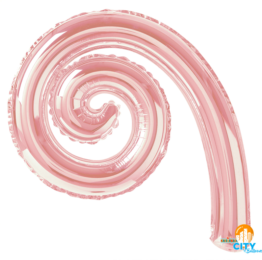 Kurly Spiral Foil Balloons 14.in.- 3 pack Light Pink