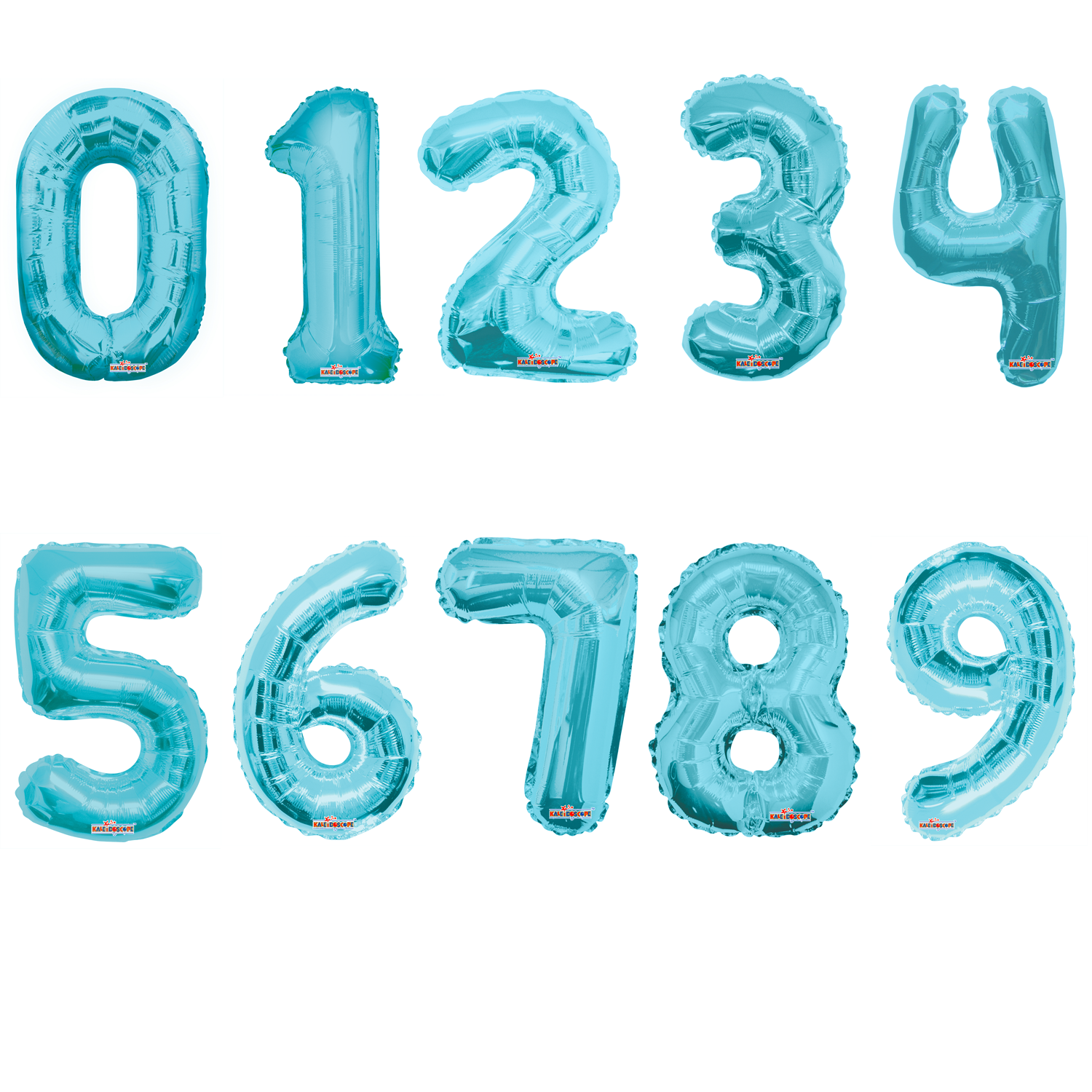 Light Blue Foil Number Balloons (0 to 9) - 14 in.