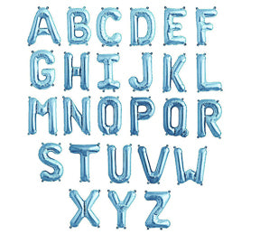 Letras de aluminio de color azul claro (de la A a la Z), 14 pulgadas