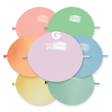 Solid Balloon Macaron Assorted G-Link - 13 in.